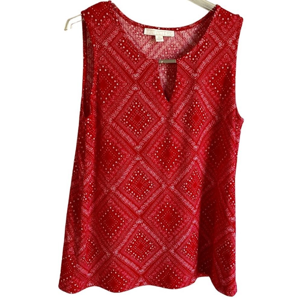 Juniper + Lime Red Women's Keyhole Bar Sleeveless Top Medium NEW